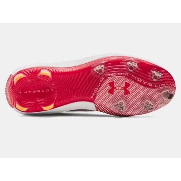 Under Armour UA Harper 8 low ST Baseball Cleats 3026588-105 White Red Mens 14 main image 5